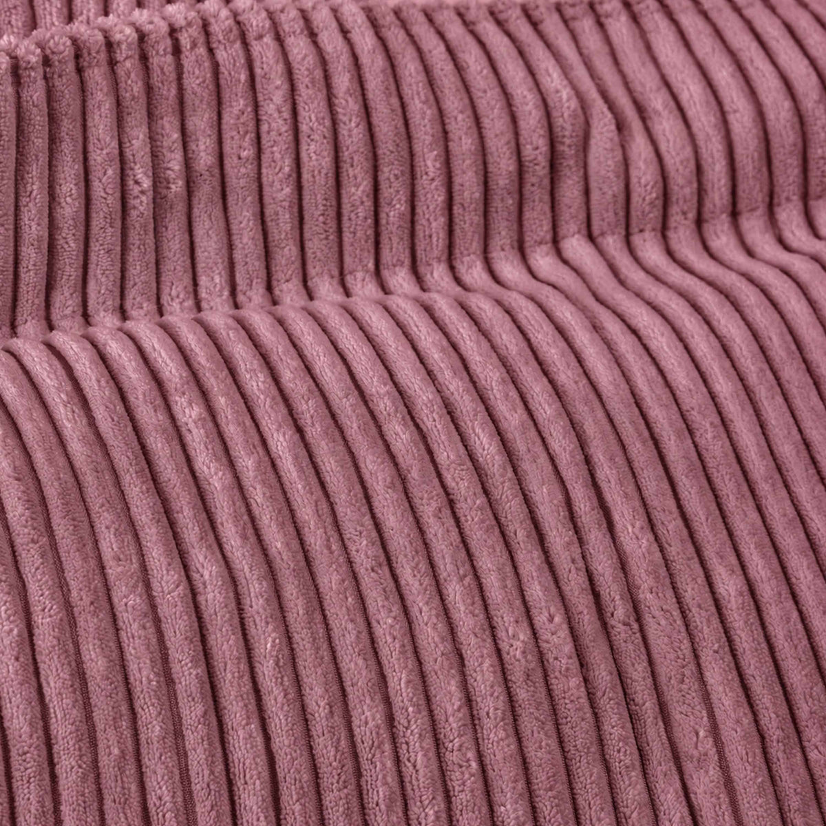 Pouf Géant Rond XXL Velours Côtelé Vieux rose : détail du velours côtelé texture et coloris vieux rose