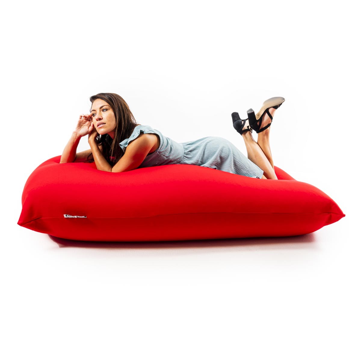 Pouf Stretch Rouge géant intérieur BiG52, assise confortable en tissu ultra souple pour salon ou chambre