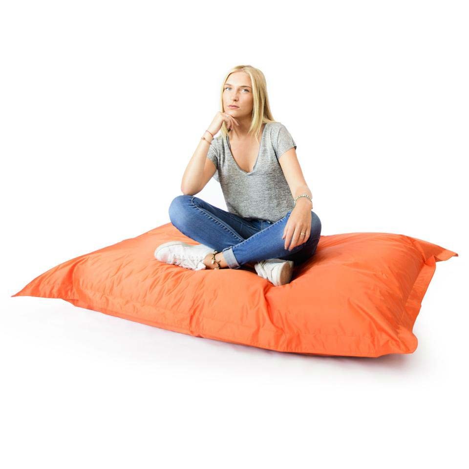 Pouf Géant XL Orange : coussin géant d’assise pour salon, chambre ou jardin, confort et style pour se détendre
