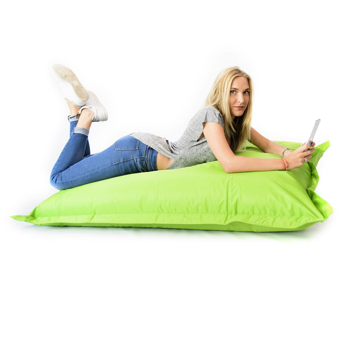 Pouf Géant XL Vert, grand pouf d’assise vert pour salon, chambre ou jardin, confort et détente