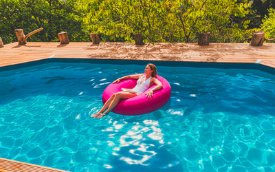 Pouf Rond Piscine Rose