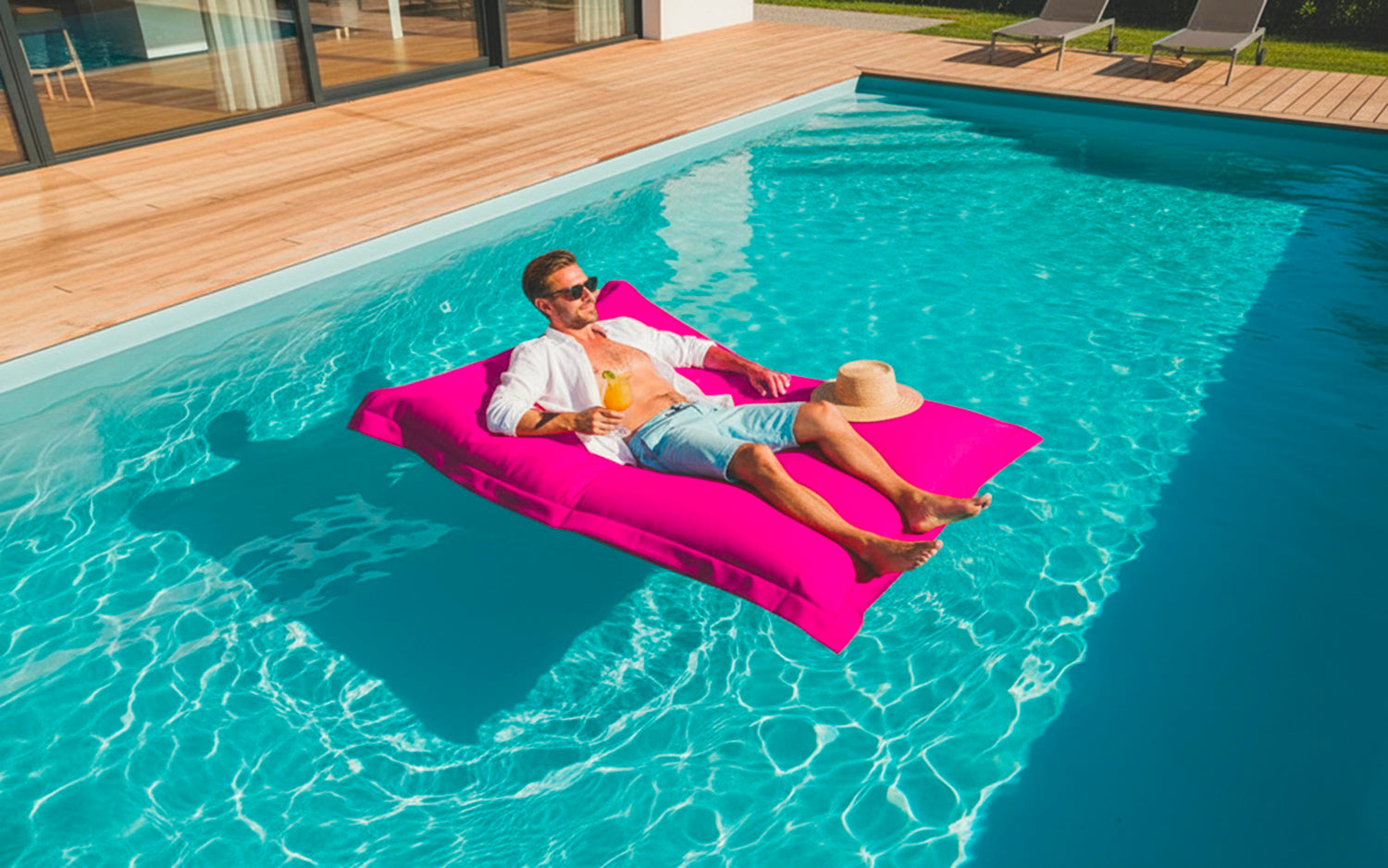 Pouf Piscine Rose