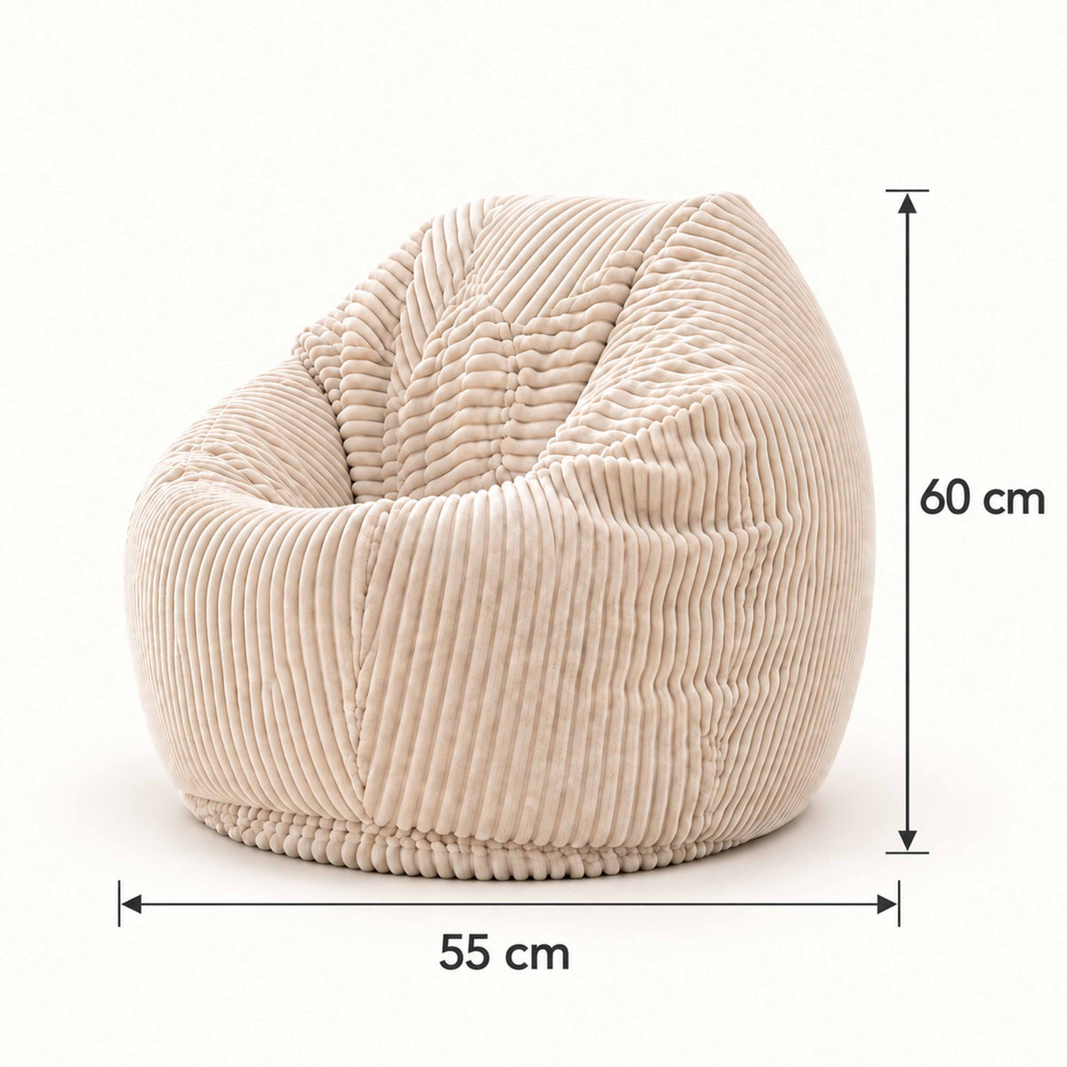 Beige Corduroy Children's Bean Bag Chair