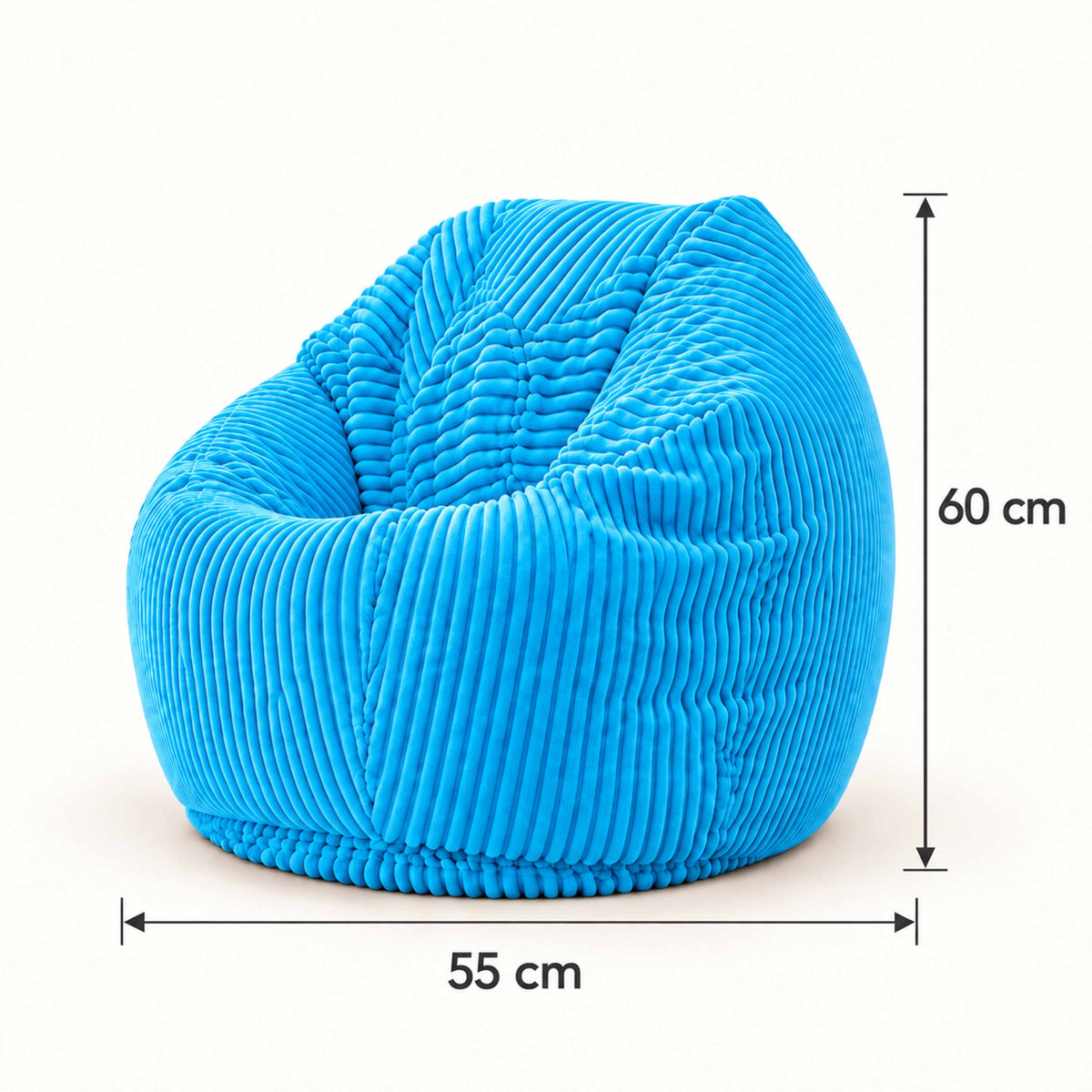 Sky Blue Corduroy Children's Pear-Shaped Bean Bag