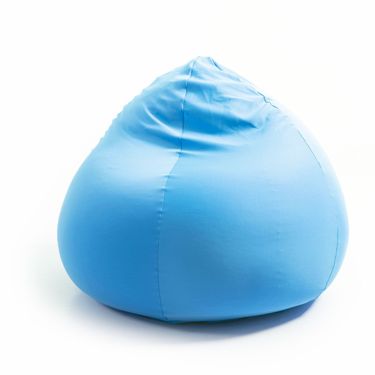 Pouf Poire Stretch Bleu en tissu ultra souple pour intérieur, assise confortable XXL