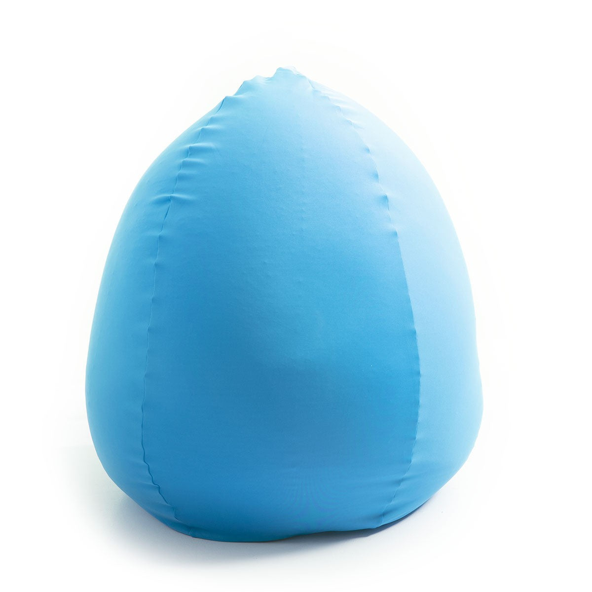 Pouf Poire Stretch Bleu, pouf géant intérieur en tissu ultra souple pour salon ou chambre