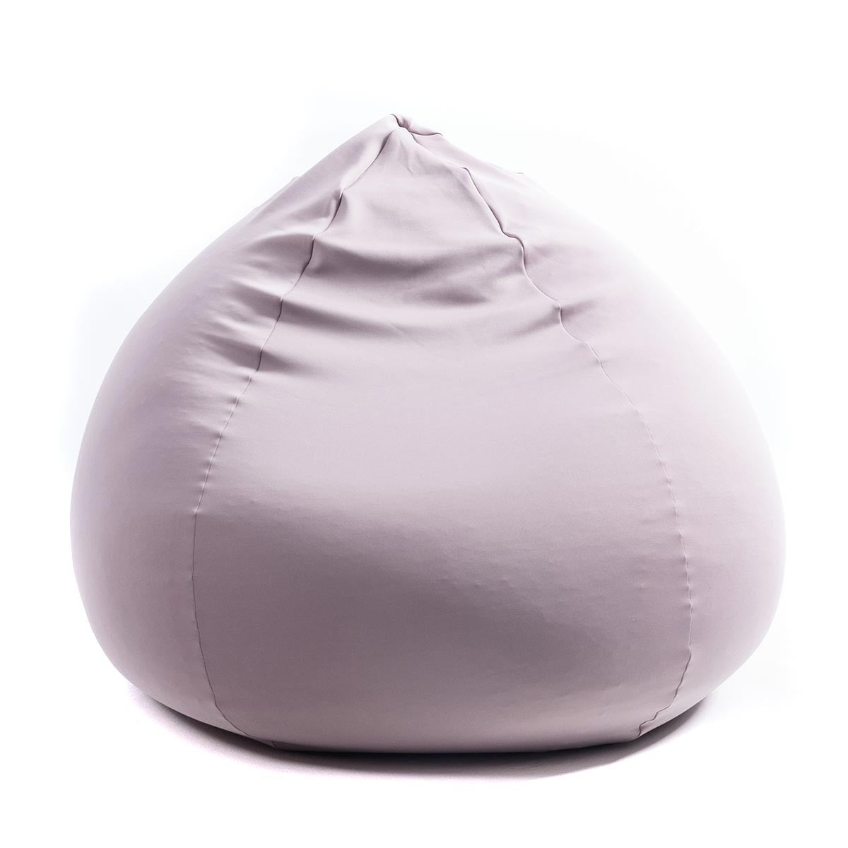 Pouf poire stretch taupe intérieur, grand pouf poire rembourré en tissu ultra souple couleur taupe