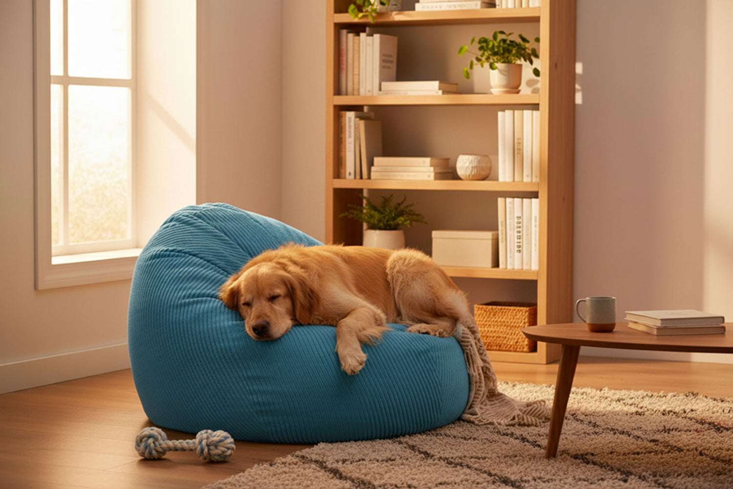 Pouf Pera Velluto Costellato Blu Cielo