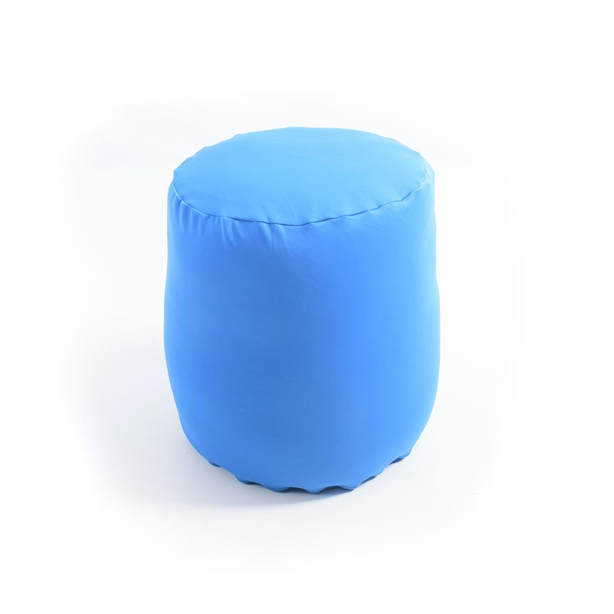 Pouf Repose Pieds Stretch Bleu en forme de tube, pouf de confort pour intérieur, tissu ultra-souple, couleur bleu