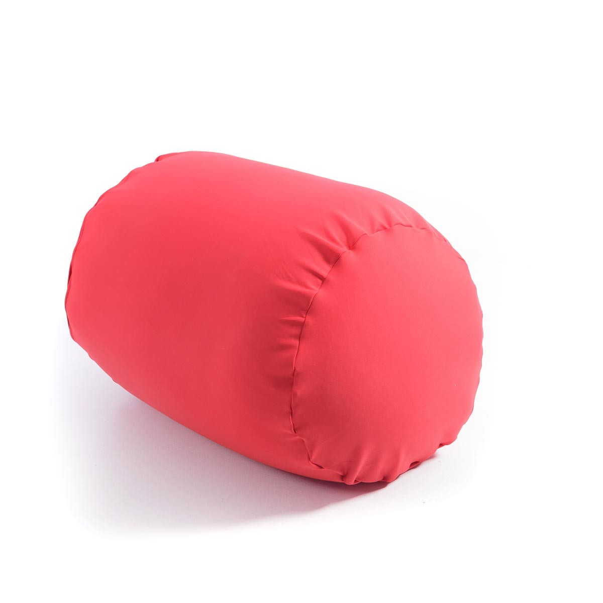 Pouf repose-pieds stretch rouge déhoussable, pouf tube en tissu ultra-souple pour détente intérieur