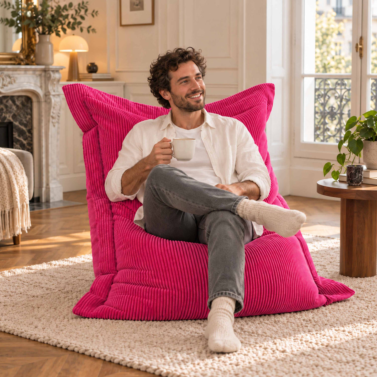 Pink Corduroy Bean Bag