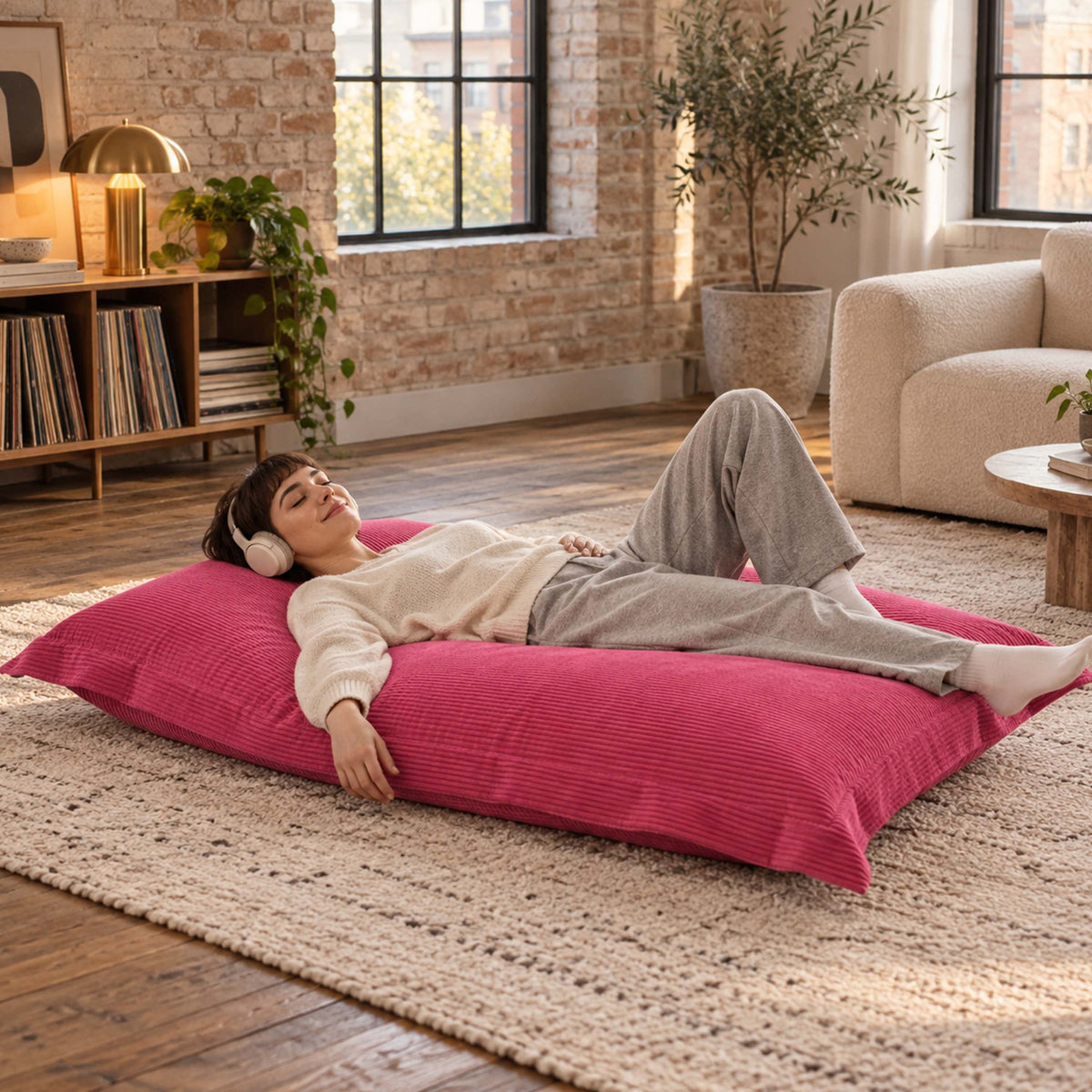 Pink Corduroy Bean Bag