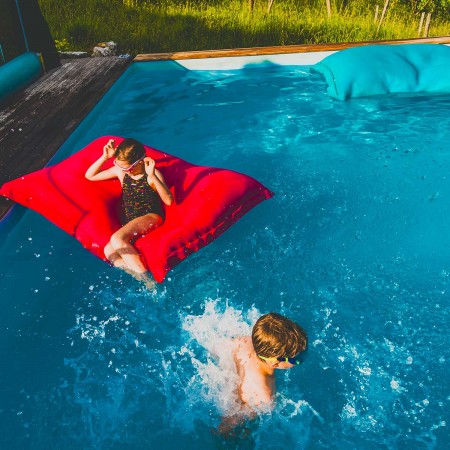 Puf gigante XXL con funda extraíble, flotante para piscina, rojo POOL BiG52