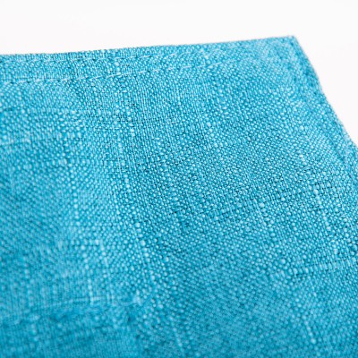 Pouf Géant Lin Intérieur Salon, Déhoussable, Cocooning Bleu Turquoise BiG52