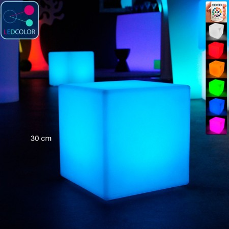 Mehrfarbiger LED-Lichtwürfel - 30 cm