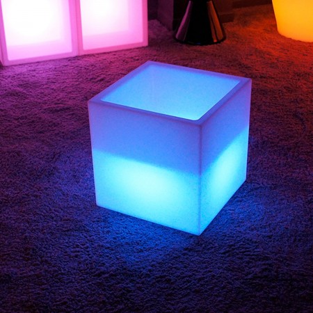 Cube Multifonctions Lumineux à LED Multicolore - 40 cm