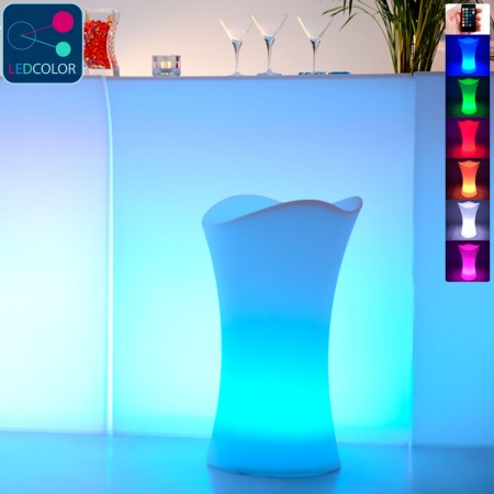 Taburete de bar multicolor con luz LED