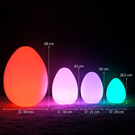 Oeuf Lumineux à LED Multicolore - JAJKO - 28 cm
