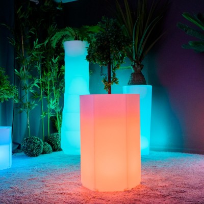 Vaso luminoso a LED multicolore - HEXAGONE M