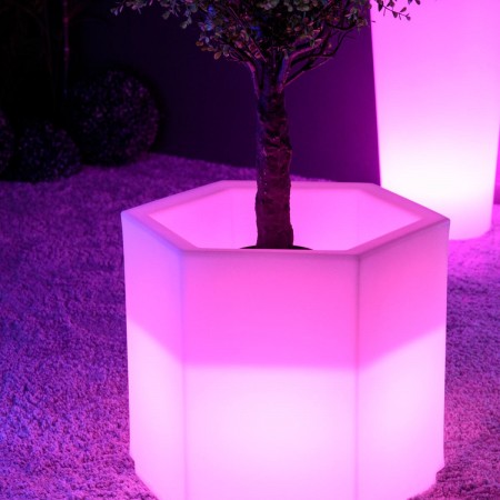 Pot Lumineux à LED Multicolore - HEXAGONE S