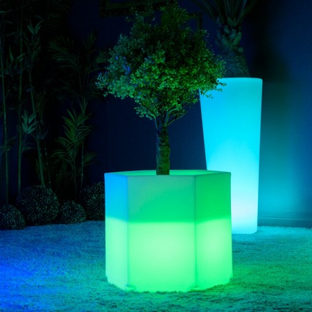 Vaso luminoso a LED multicolore - HEXAGONE S