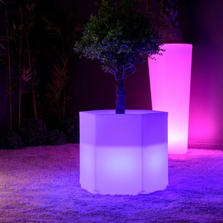 Vaso luminoso a LED multicolore - HEXAGONE S