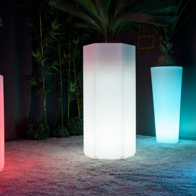 Vaso luminoso a LED multicolore - HEXAGONE XL