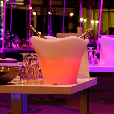 Mehrfarbiger LED-beleuchteter Champagner-Eimer