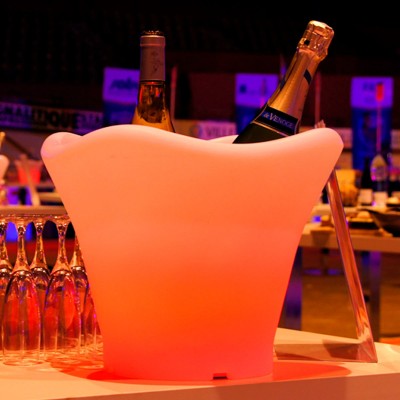Secchiello per champagne illuminato a LED multicolore