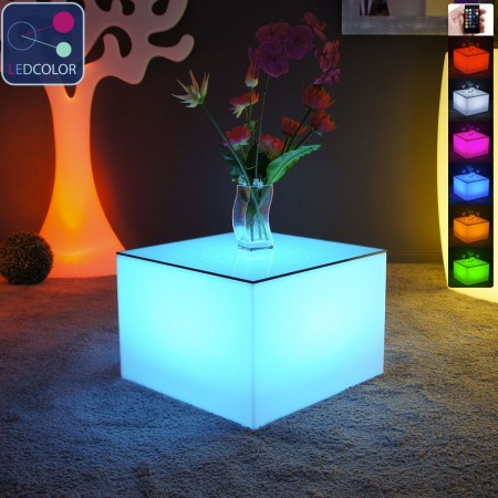 Mesa de centro iluminada por LED multicolor - Nelio