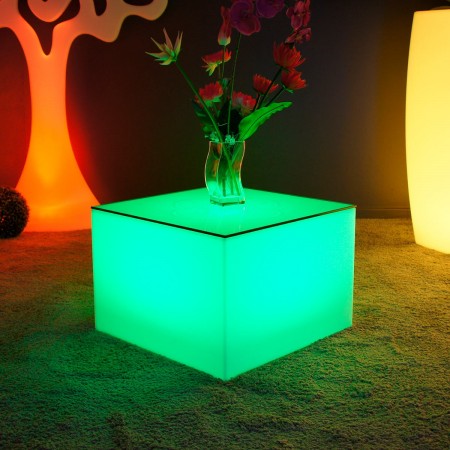 Mehrfarbiger LED beleuchteter Couchtisch - Nelio