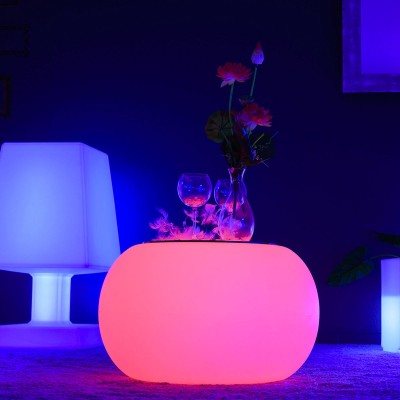 Tavolino da caffè illuminato a LED multicolore - ROTONDO S