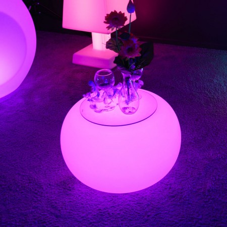 Mesa de centro iluminada por LED multicolor - ROUND S