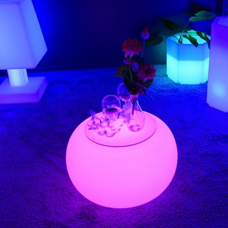 Tavolino da caffè illuminato a LED multicolore - ROTONDO S
