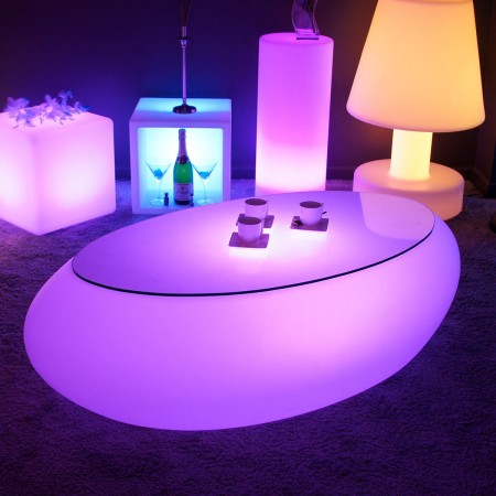 Mehrfarbiger LED beleuchteter Couchtisch - STONE