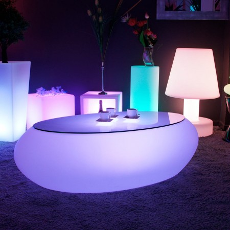 Tavolino illuminato a LED multicolore - STONE