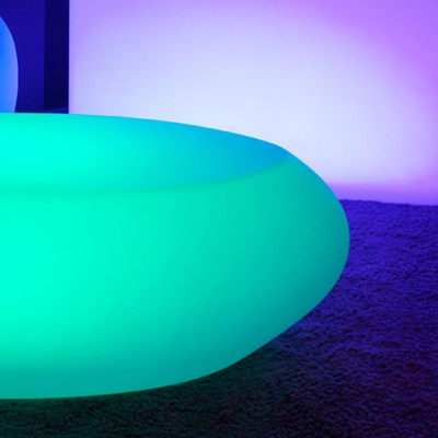Mesa de centro iluminada por LED multicolor - STONE
