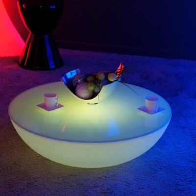 Mesa de centro con luz LED multicolor - MOON LIGHT