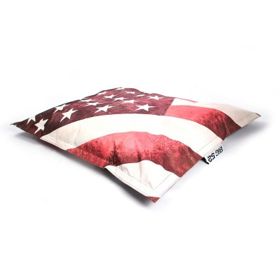Giant Pouf XL stampato, sfoderabile, interno, soggiorno, camera da letto, VINTAGE USA US Flag BiG52