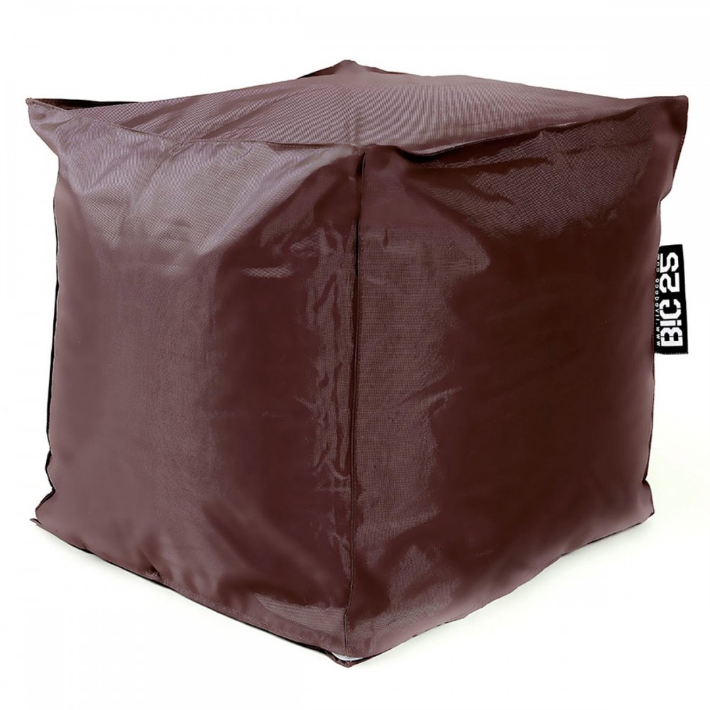 Pouf Cube Intérieur, Déhoussable, Salon, Chambre, Chocolat BiG52