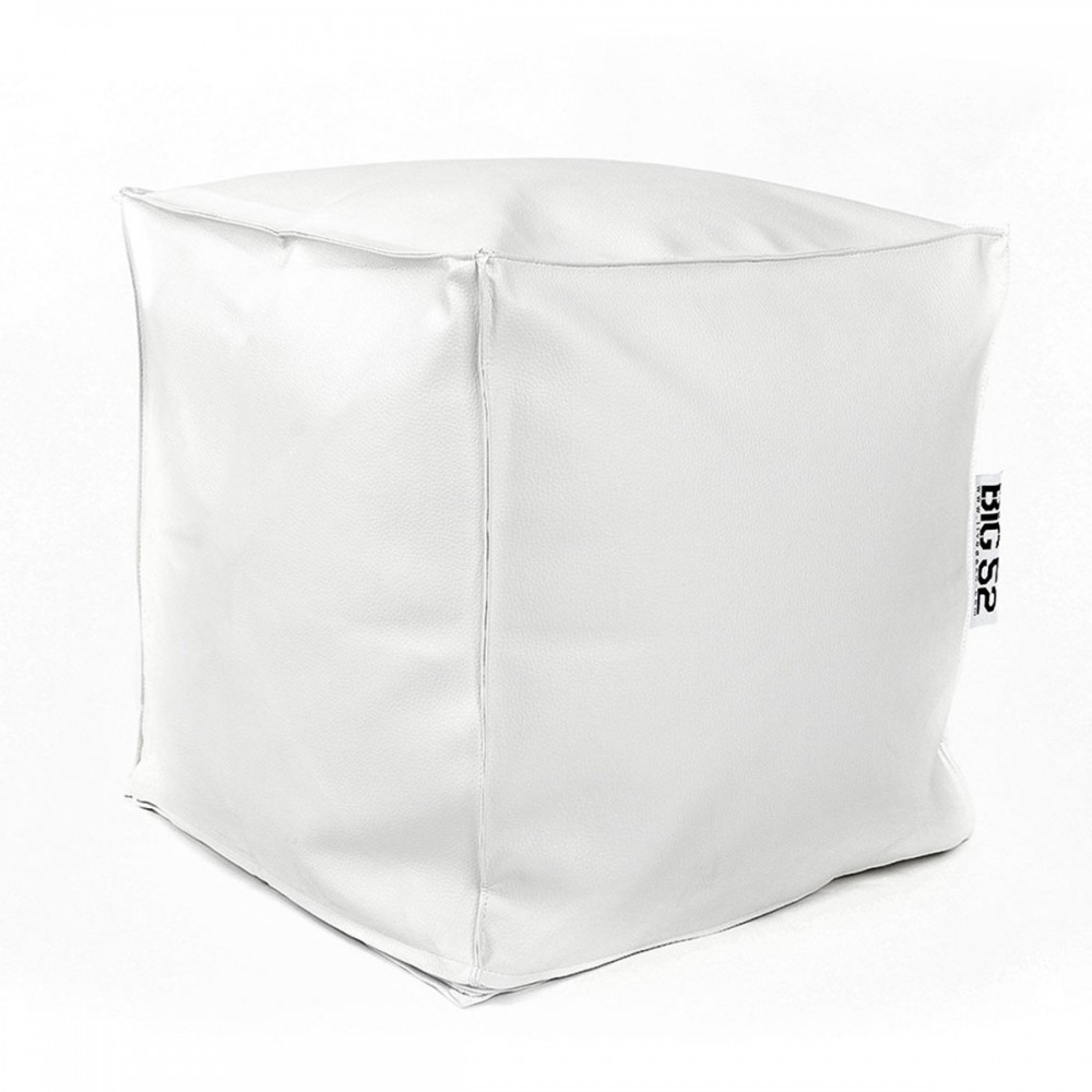 Pouf Cube BiG52 - Simili Cuir Blanc