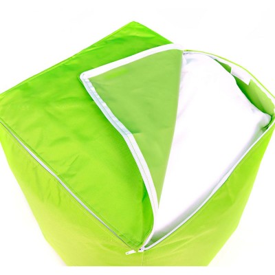 Pouf Cube Intérieur, Déhoussable, Salon, Chambre, Vert lime BiG52