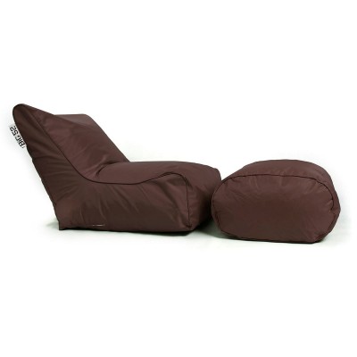 BiG52 Chocolate Pouf Sessel mit Fußschemel
