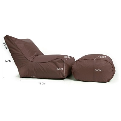 BiG52 Schokoladenhocker Sessel mit Fußstütze