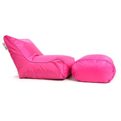 Sedia a sacco BiG52 rosa con poggiapiedi