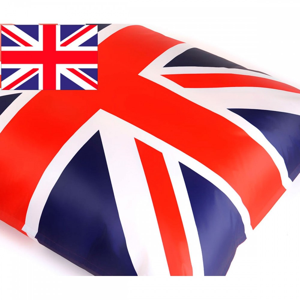 Leerer Bezug Giant Pouf XL Innen bedruckter PRINT England UK Flag BiG52