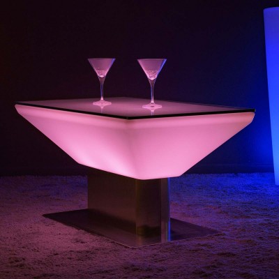 Table Basse Lumineuse à LED Multicolore - Steel Square