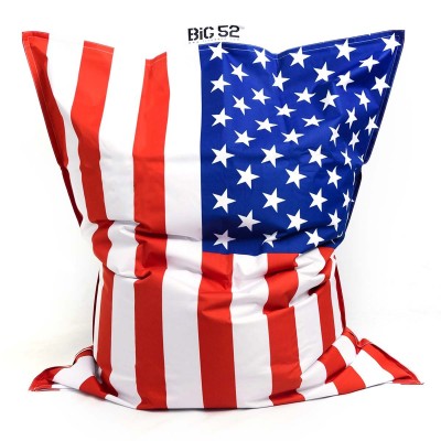 Giant Pouf XL stampato, sfoderabile, interno, soggiorno, camera da letto, USA US Flag BiG52