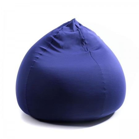 Pouf Poire XL Intérieur, Déhoussable, Salon, Chambre, Tissu Stretch élastique, Bleu Marine BiG52