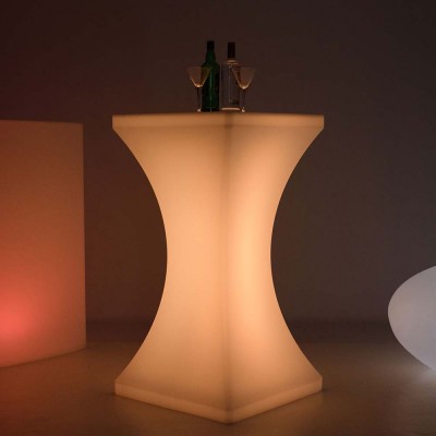 Tavolo alto luminoso LED multicolore - SQUARE